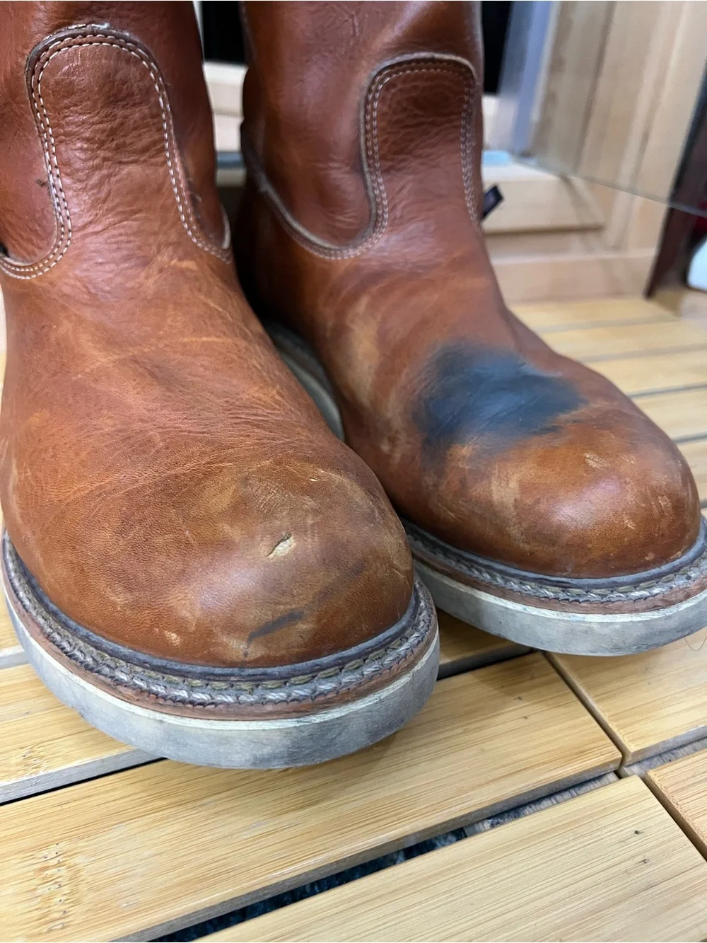 Mens Thorogood Wellington boots tobacco oil tanned size 13 EE